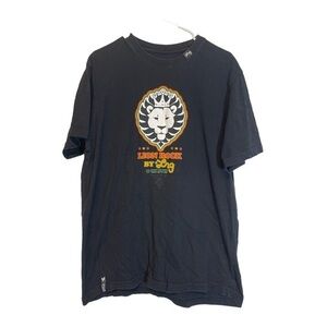 LRG Black Graphic Lion Peace Shirt Lion Rock Standard Fit Size Large GUC #4668